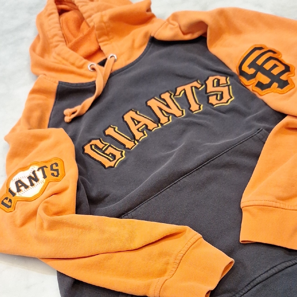 Majestic San Francisco Giants Baseball Black Orange Hoodie AS IS Sz M‎